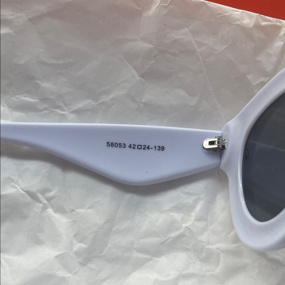 white Sunglasses with Dark Lenses - Picture 4 of 6